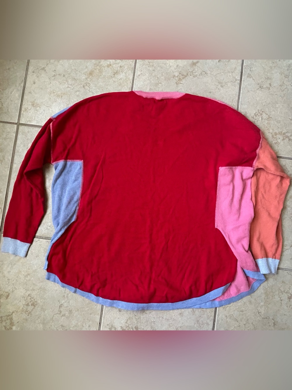 Zaket & Plover Women’s SMALL Long Sleeve Sweater Colorblock Pink, Purple, Red - Picture 4 of 7